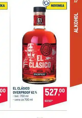 Makro El clásico overproof 61% nabídka