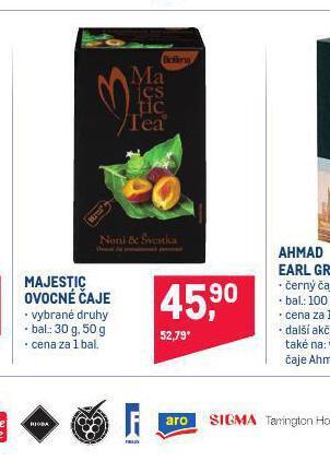 Makro Majestic ovocné čaje nabídka
