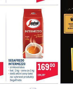 Makro Segafredo intermezzo zrnková káva nabídka