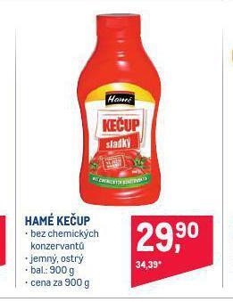 Makro Hamé kečup nabídka