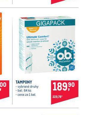 Makro O.b. tampony nabídka