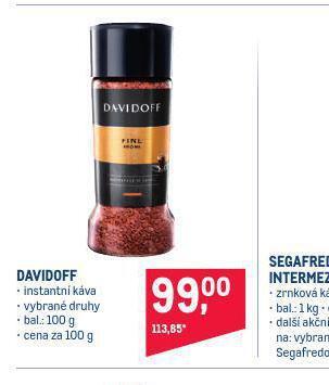 Makro Davidoff instantní káva nabídka