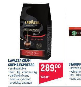 Makro Lavazza gran crema espresso nabídka