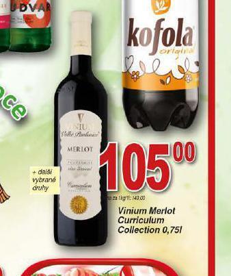 Lidl Vinium merlot curriculum collection nabídka