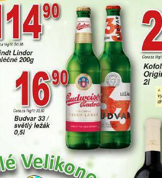 Lidl Pivo budweiser budvar original nabídka