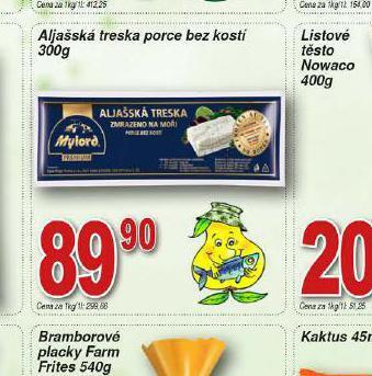 Lidl Aljašská treska porce bez kosti nabídka