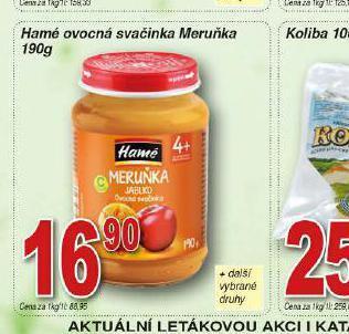 Lidl Hamé ovocná svačinka meruňka nabídka