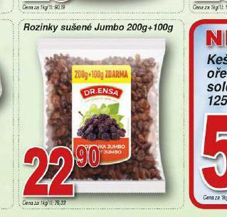 Lidl Rozinky sušené jumbo nabídka