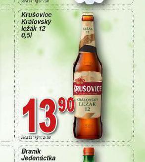 Lidl Pivo krušovice 12 královský ležák nabídka