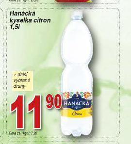 Lidl Hanácká kyselka citron nabídka