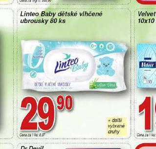 Linteo baby dětské vlhčené ubrousky