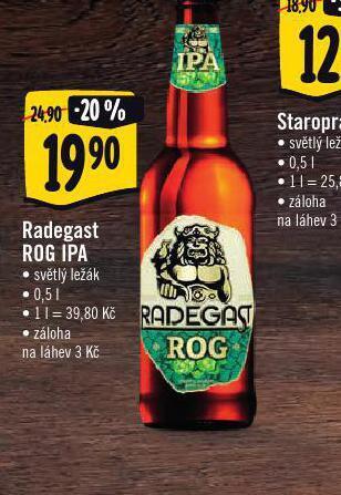 Albert Pivo radegast rog ipa nabídka