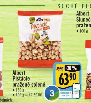 Albert Albert pistácie pražené solené nabídka