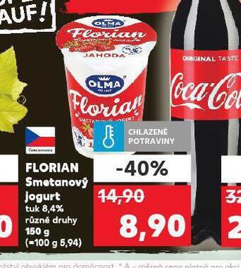 Kaufland Florian smetanový jogurt nabídka