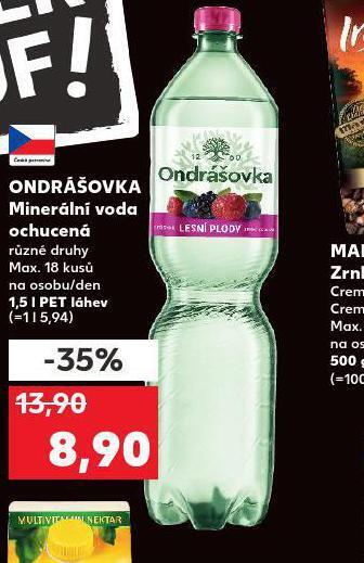 Kaufland Ondrášovka ochucená nabídka
