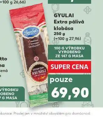 Kaufland Extra pálivá klobása nabídka