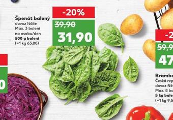 Kaufland Špenát balený nabídka