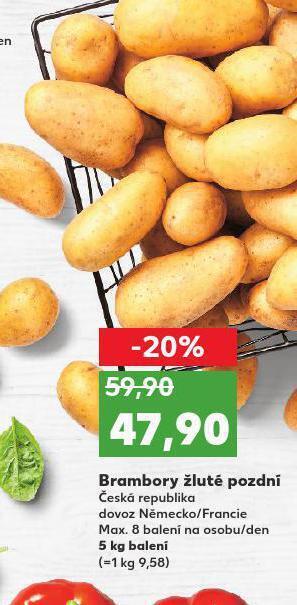 Kaufland Brambory žluté pozdní nabídka