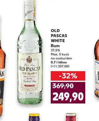 Kaufland Old pascas white rum nabídka