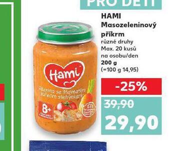Kaufland Hami masozeleninový příkrm nabídka