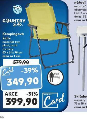 Kaufland Kempingová židle nabídka