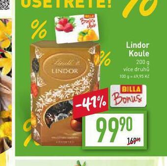 Billa Lindor koule nabídka