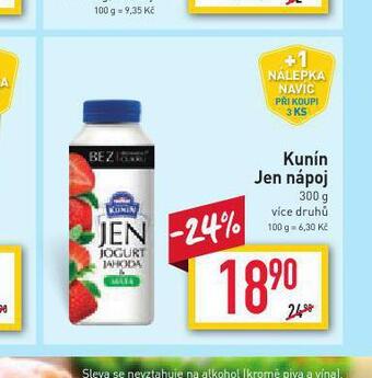Billa Kunín jen nápoj nabídka