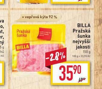 Billa Billa pražská šunka nejvyšší jakosti nabídka