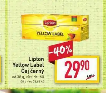 Billa Lipton yellow label čaj černý nabídka