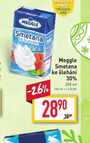 Billa Meggle smetana ke šlehání 30% nabídka