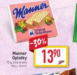 Billa Manner oplatky nabídka