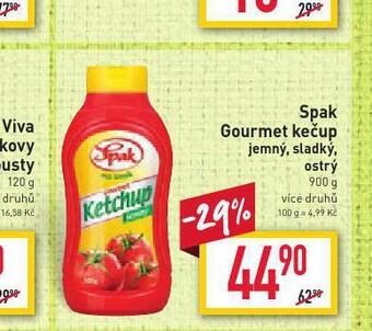 Billa Spak gourmet kečup nabídka