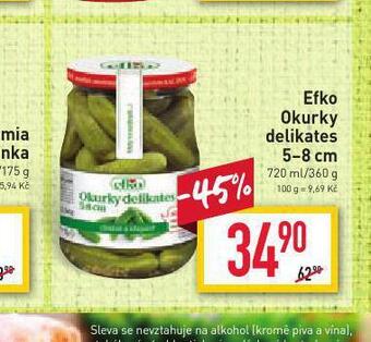 Billa Efko okurky delikates nabídka