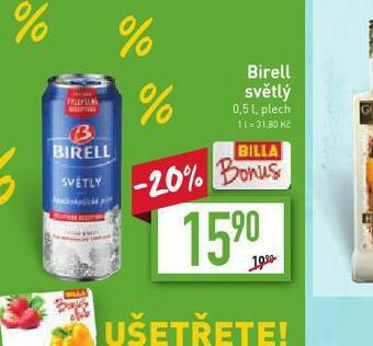 Billa Pivo birell nealko nabídka