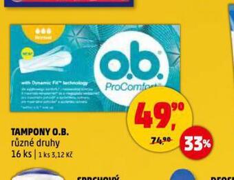 Penny Market O.b. tampony nabídka