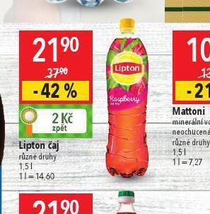 Globus Lipton čaj nabídka