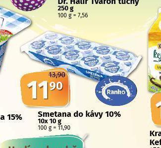 Coop Smetana do kávy 10% nabídka