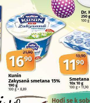 Coop Kunín zakysaná smetana 15% nabídka