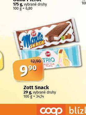 Coop Zott snack nabídka