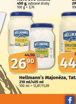 Coop Hellmann´s tatarská omáčka, majonéza nabídka
