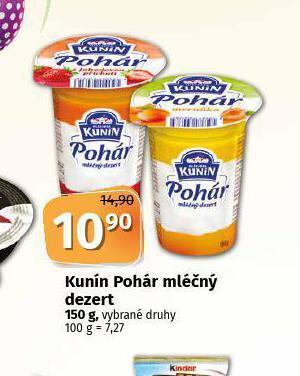 Coop Kunín pohár mléčný dezert nabídka