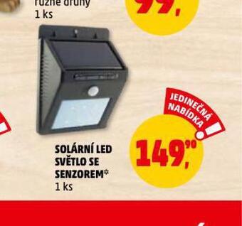 Penny Market Solární led světlo se senzorem nabídka
