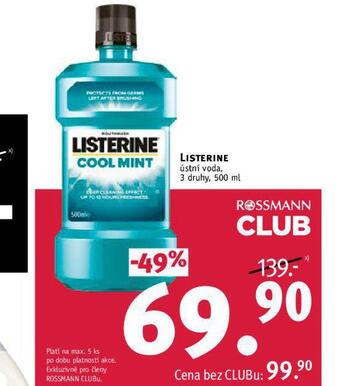 Rossmann Listerine ústní voda nabídka