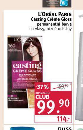 Rossmann Loreal paris casting créme gloss permanentní barva na vlasy nabídka