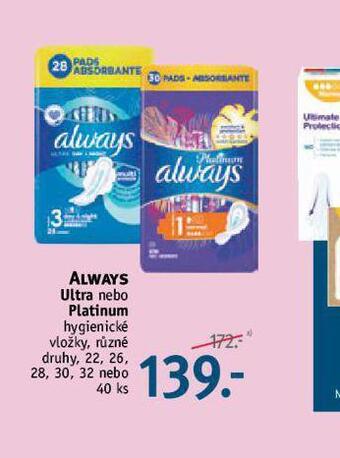 Rossmann Always dámské vložky nabídka
