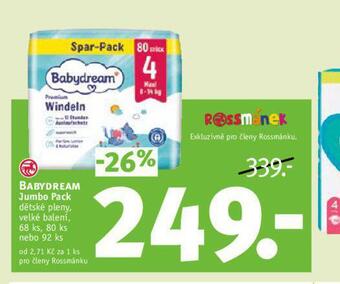 Rossmann Babydream jumbo pack nabídka
