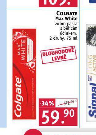 Rossmann Colgate max white zubní pasta nabídka