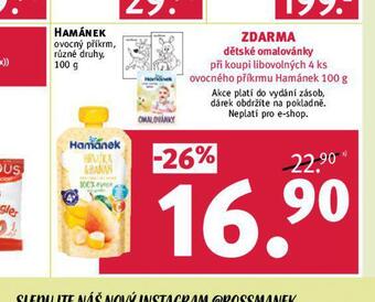 Rossmann Hamánek ovocný příkrm nabídka