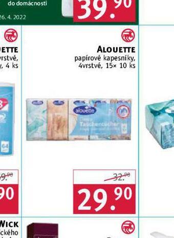 Rossmann Alouette papírové kapesníky nabídka