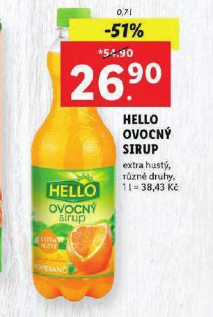 Lidl Hello ovocný sirup nabídka